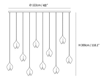 Celeste Flora Pendant Light — Dimension drawings 3