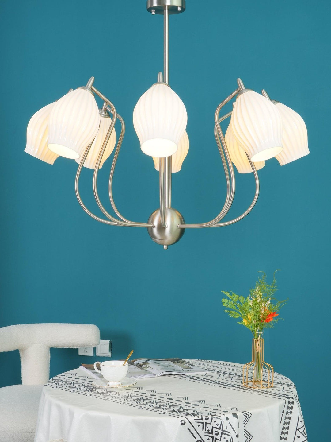 Ceramic Ribbed Chandelier - Vakkerlight