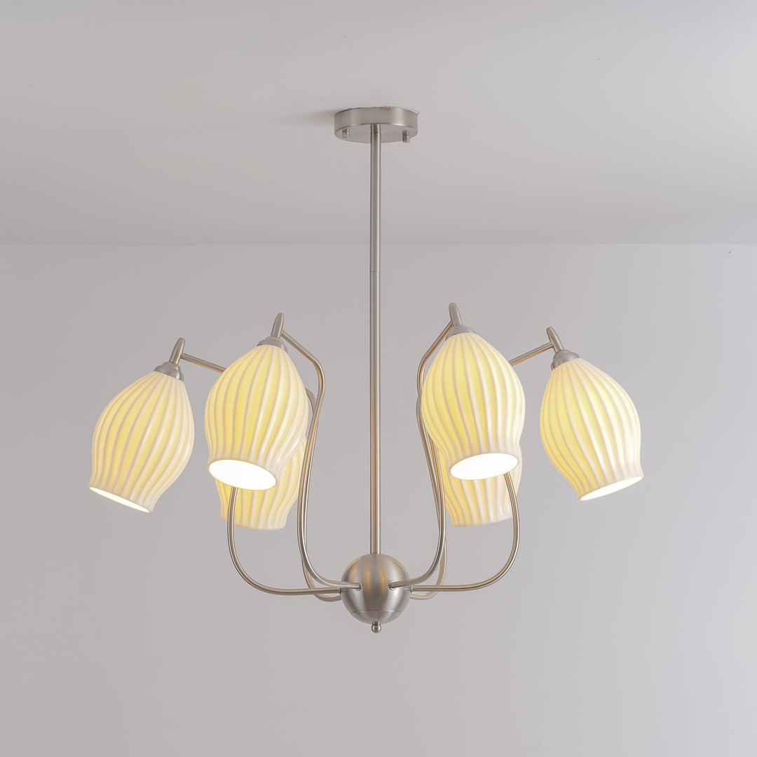 Ceramic Ribbed Chandelier - Vakkerlight