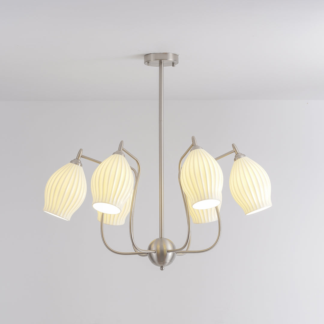 Ceramic Ribbed Chandelier - Vakkerlight