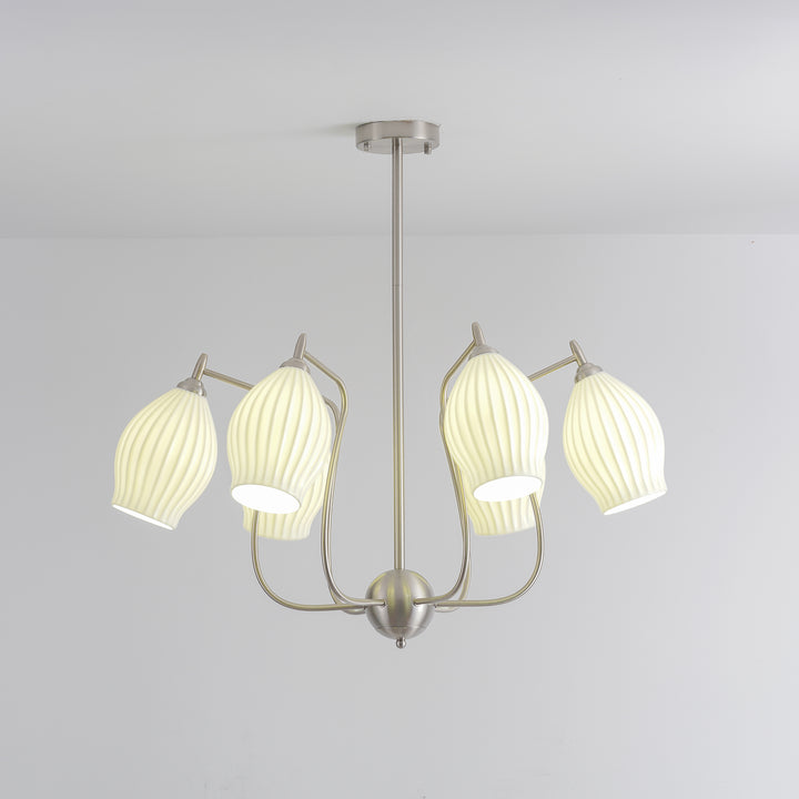 Ceramic Ribbed Chandelier - Vakkerlight