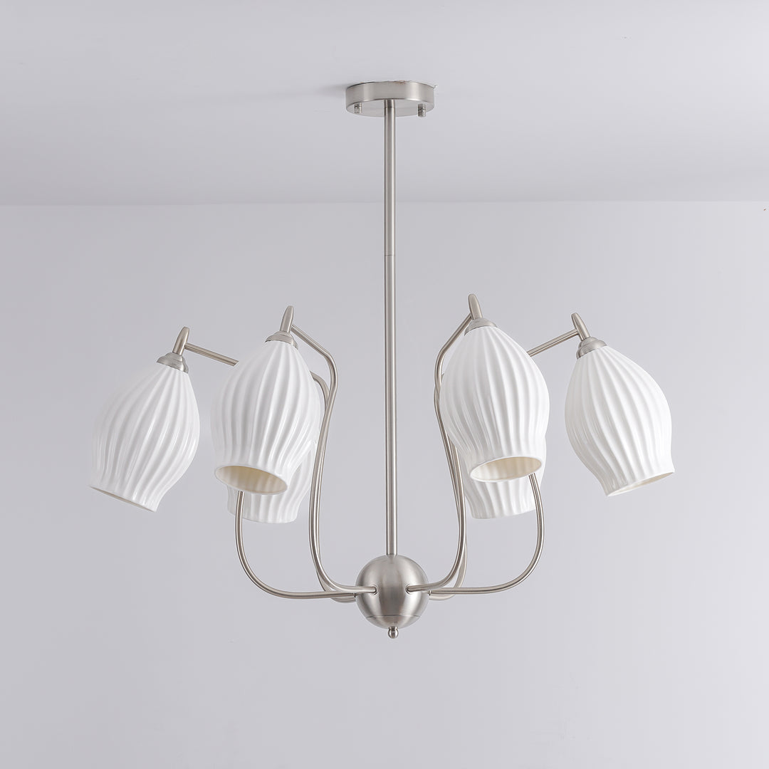 Ceramic Ribbed Chandelier - Vakkerlight