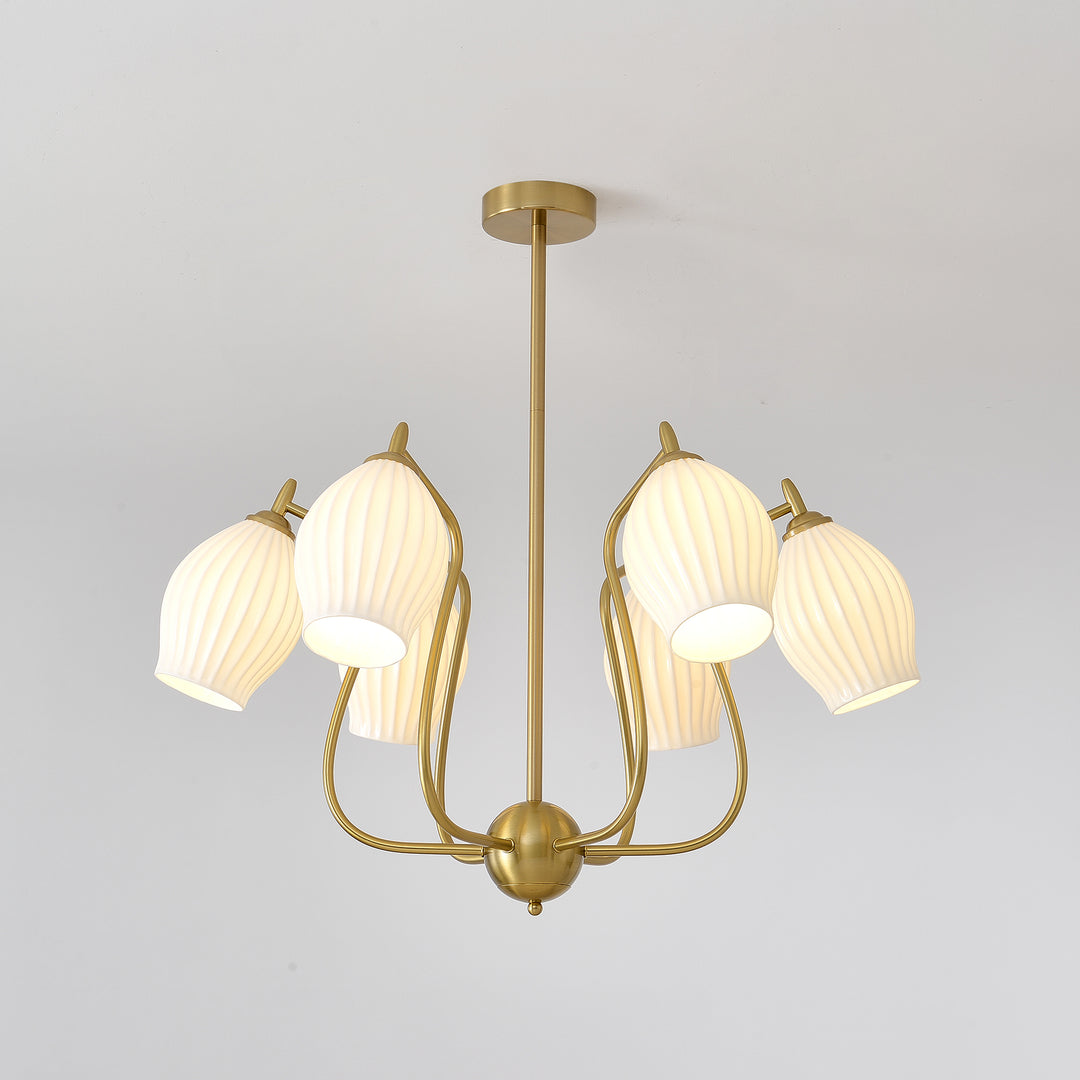 Ceramic Ribbed Chandelier - Vakkerlight