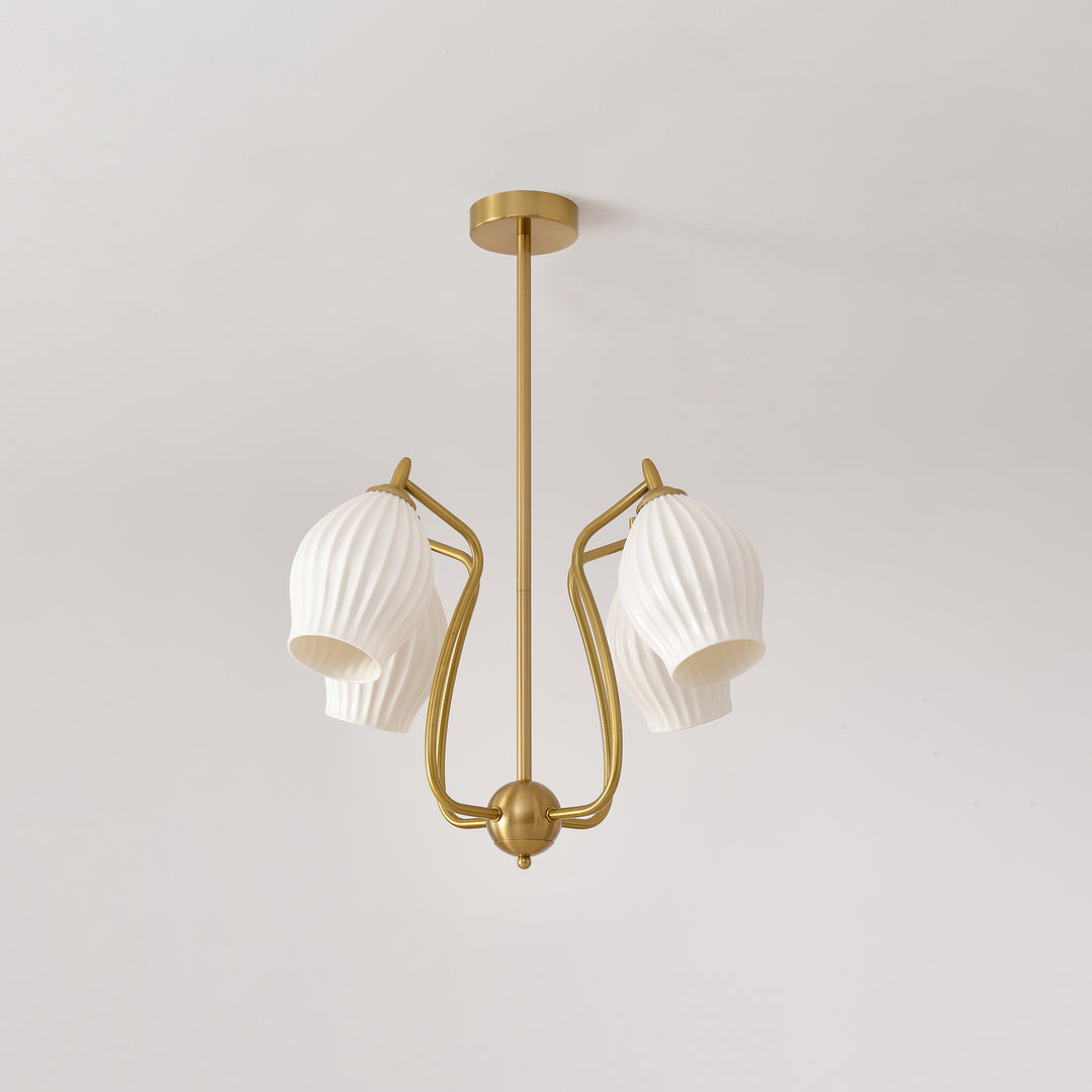 Ceramic Ribbed Chandelier - Vakkerlight