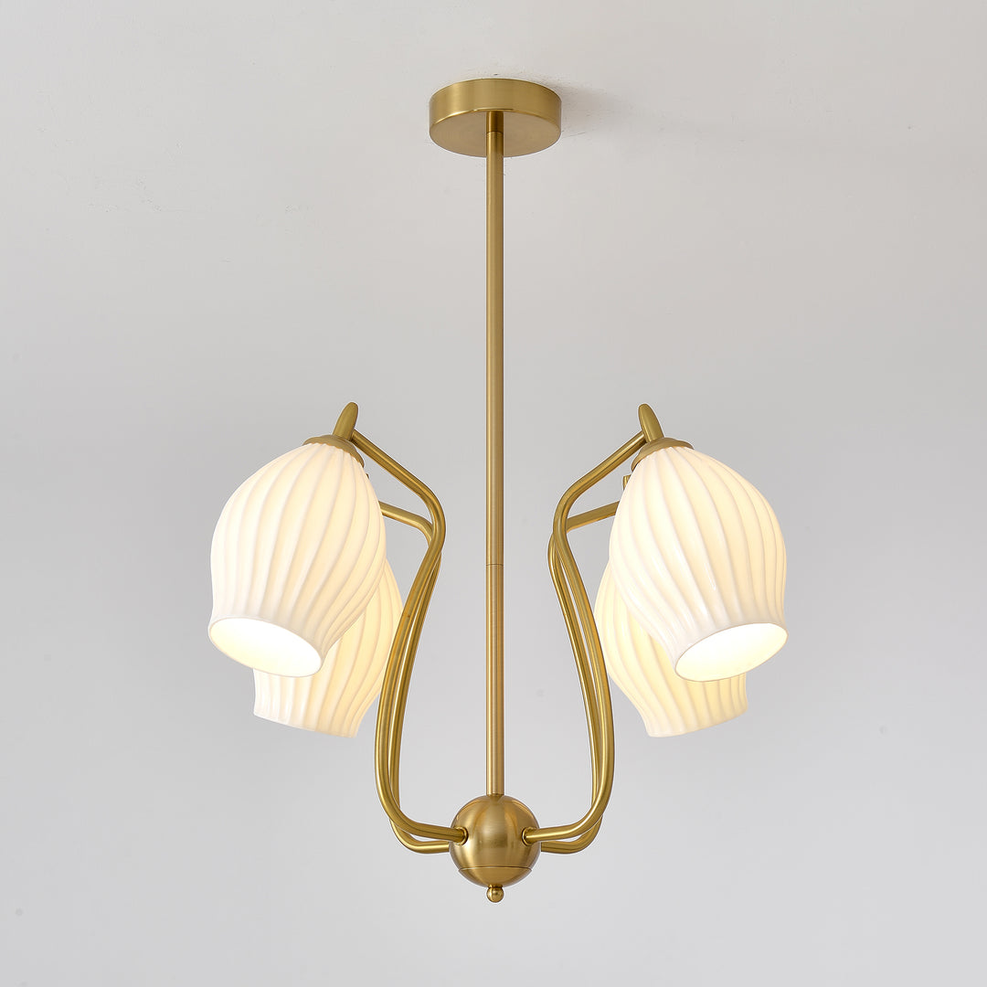 Ceramic Ribbed Chandelier - Vakkerlight