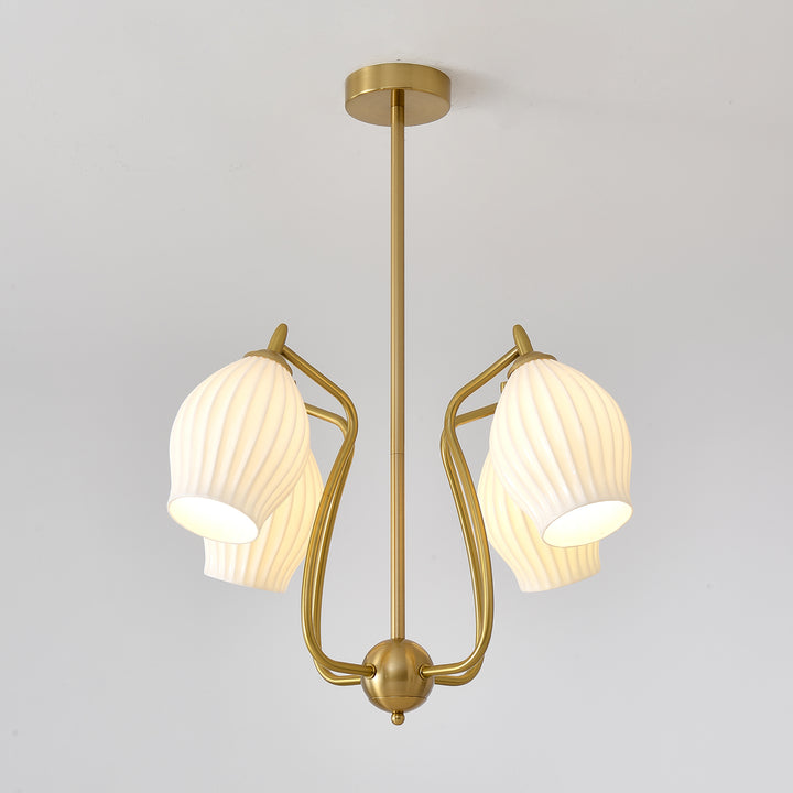 Ceramic Ribbed Chandelier - Vakkerlight