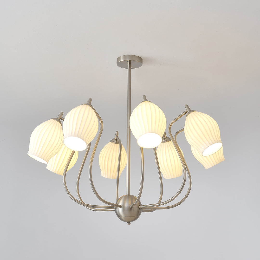 Ceramic Ribbed Chandelier - Vakkerlight