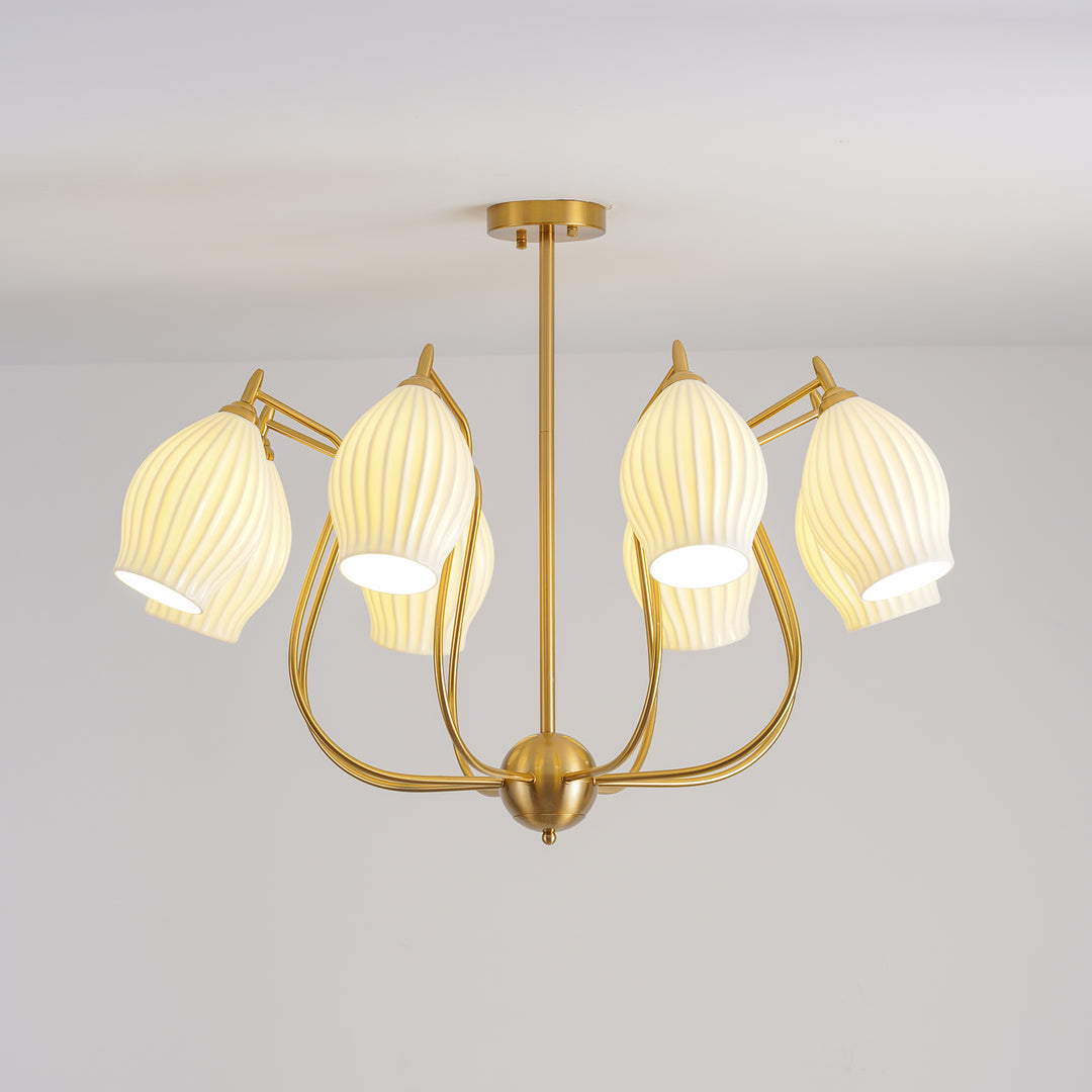 Ceramic Ribbed Chandelier - Vakkerlight