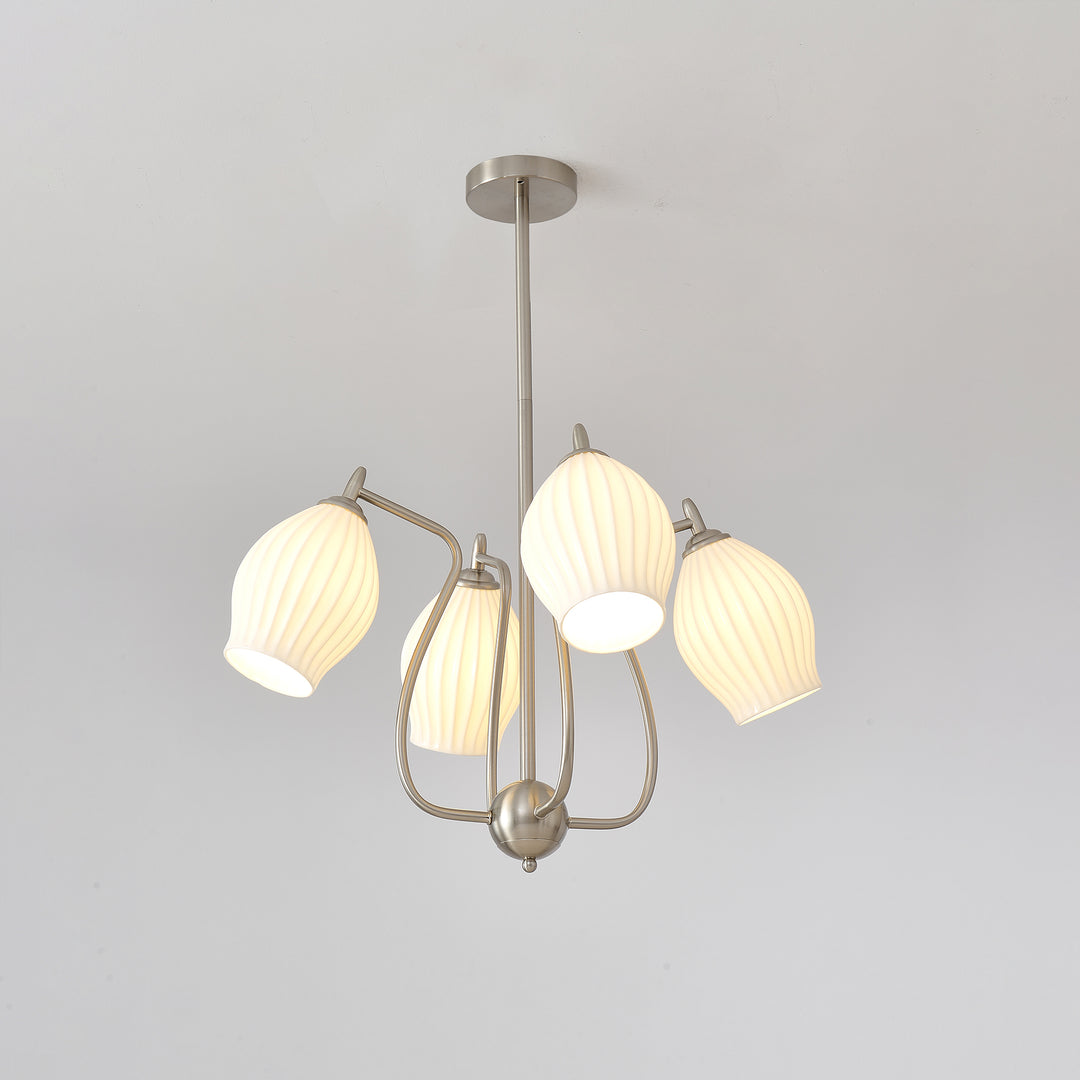 Ceramic Ribbed Chandelier - Vakkerlight