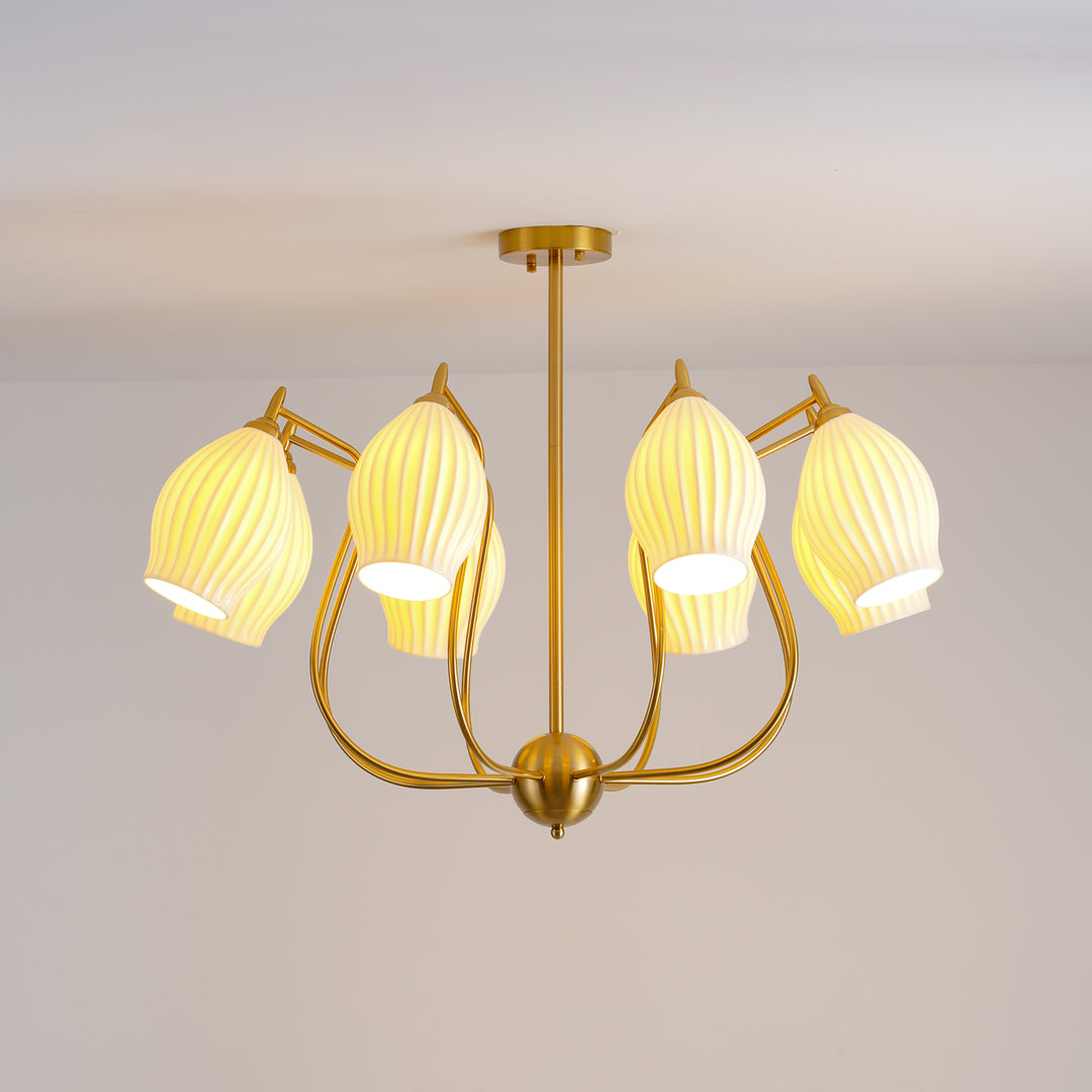 Ceramic Ribbed Chandelier - Vakkerlight