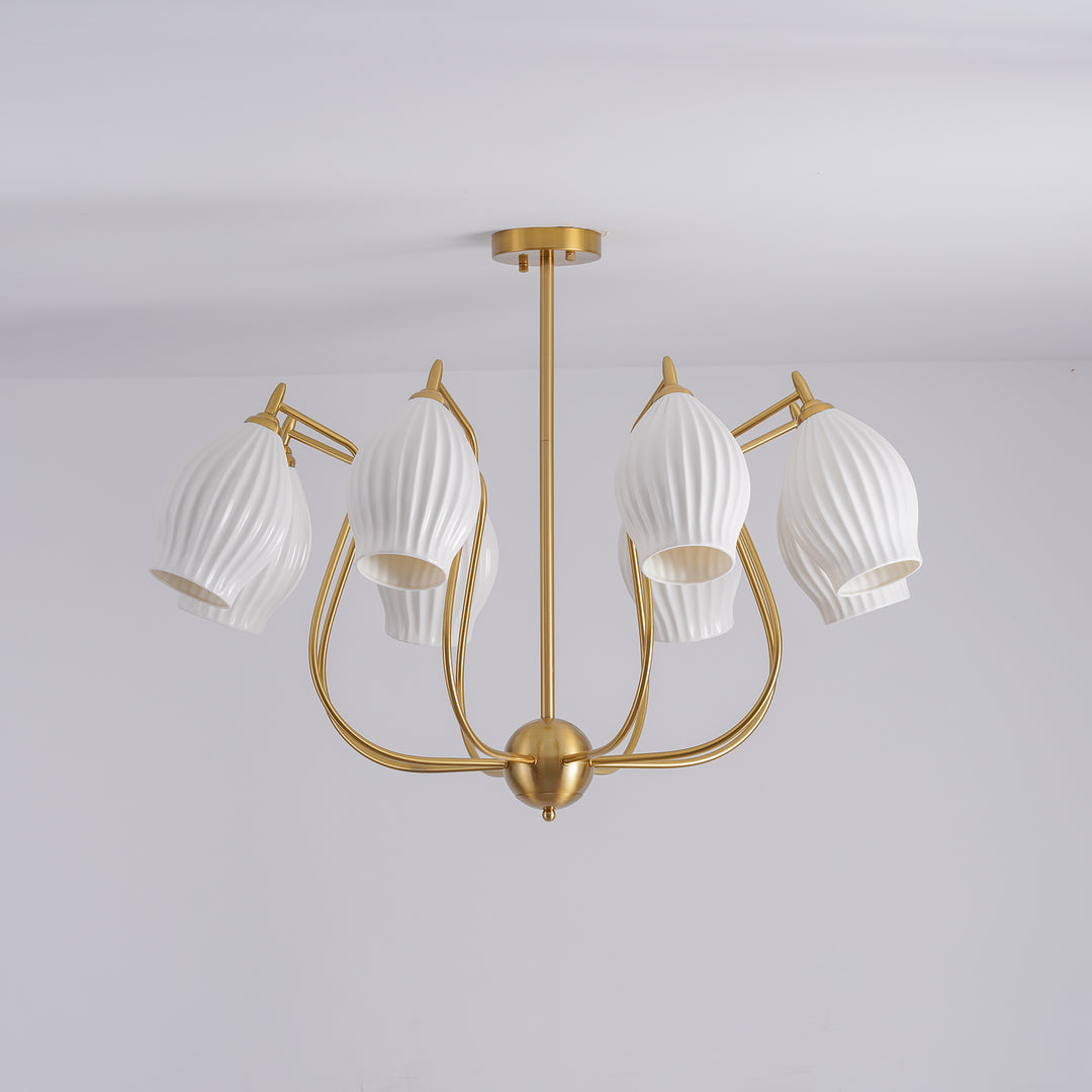 Ceramic Ribbed Chandelier - Vakkerlight