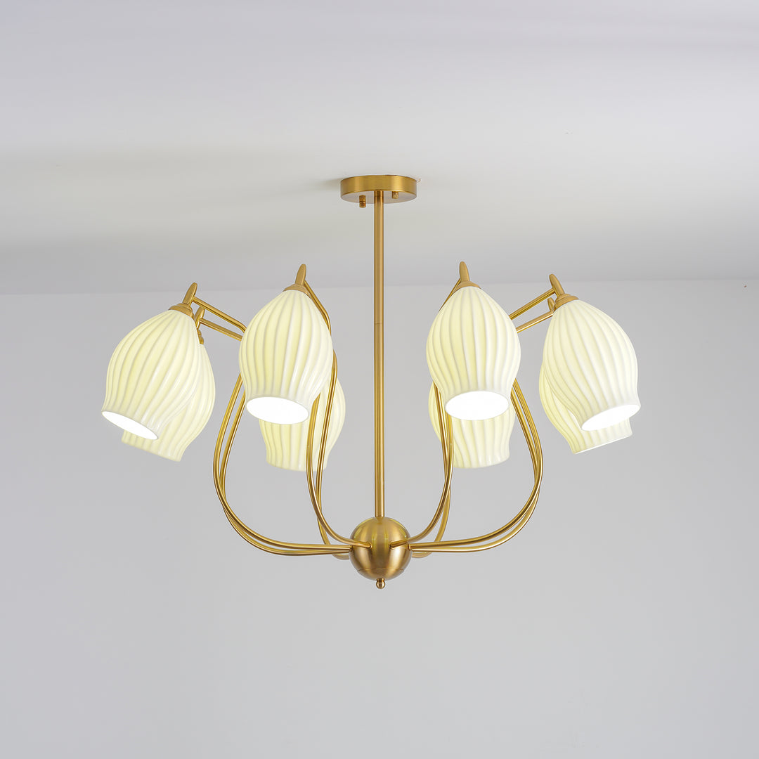 Ceramic Ribbed Chandelier - Vakkerlight