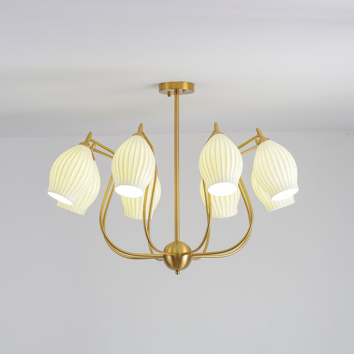 Ceramic Ribbed Chandelier - Vakkerlight