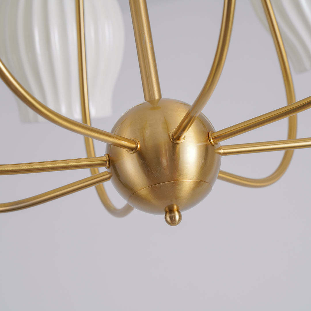 Ceramic Ribbed Chandelier - Vakkerlight