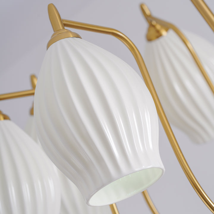 Ceramic Ribbed Chandelier - Vakkerlight