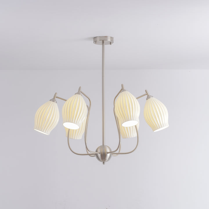 Ceramic Ribbed Chandelier - Vakkerlight