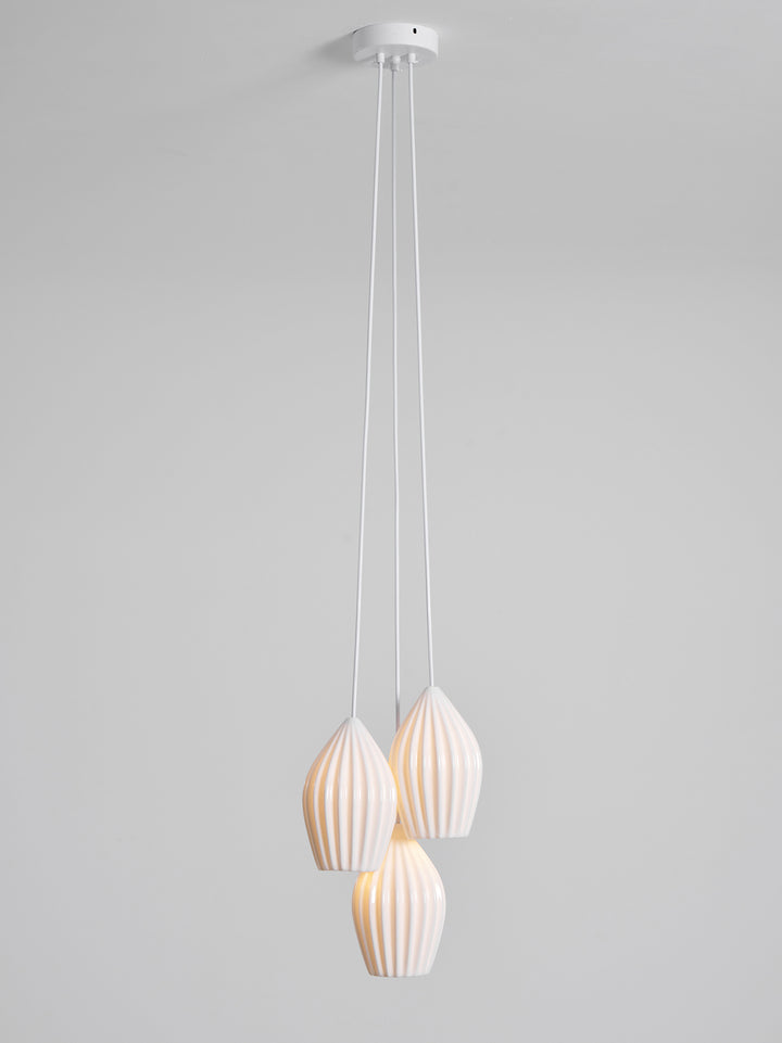 Ceramic Ribbed Pendant Light - Vakkerlight