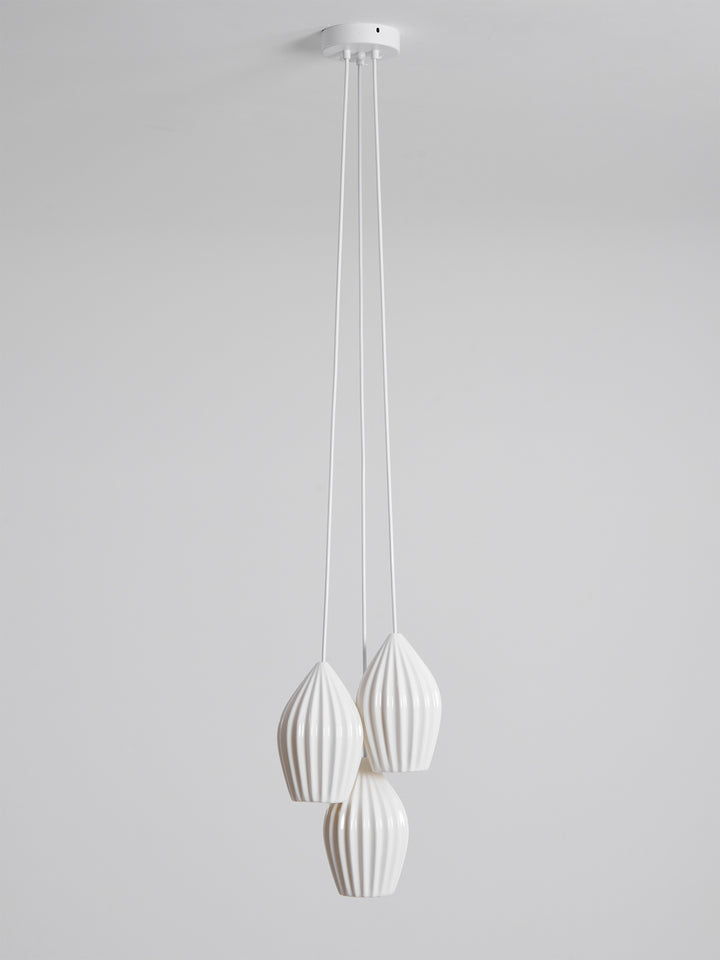 Ceramic Ribbed Pendant Light - Vakkerlight