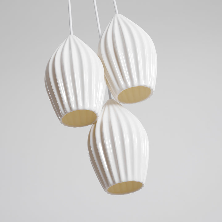 Ceramic Ribbed Pendant Light - Vakkerlight