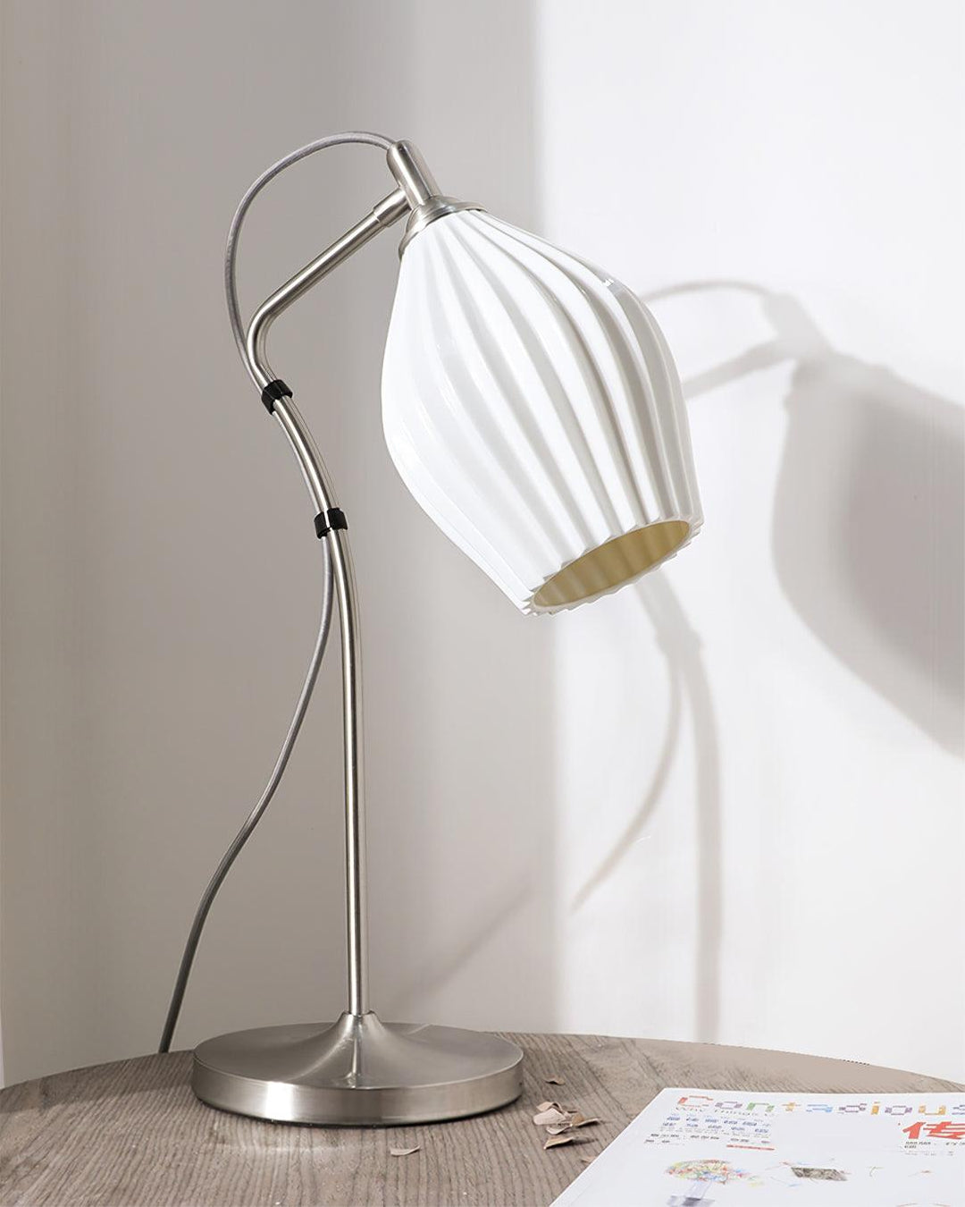 Ceramic Ribbed Table Lamp - Vakkerlight