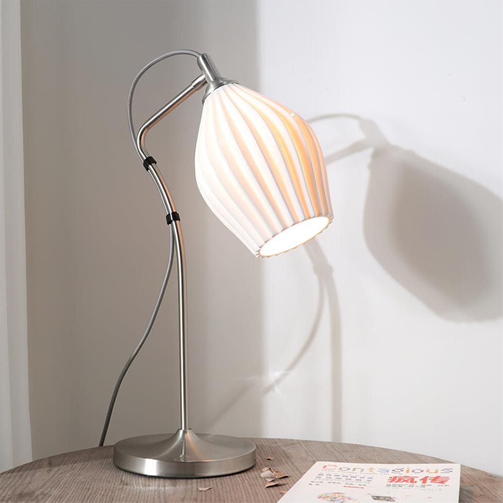 Ceramic Ribbed Table Lamp - Vakkerlight