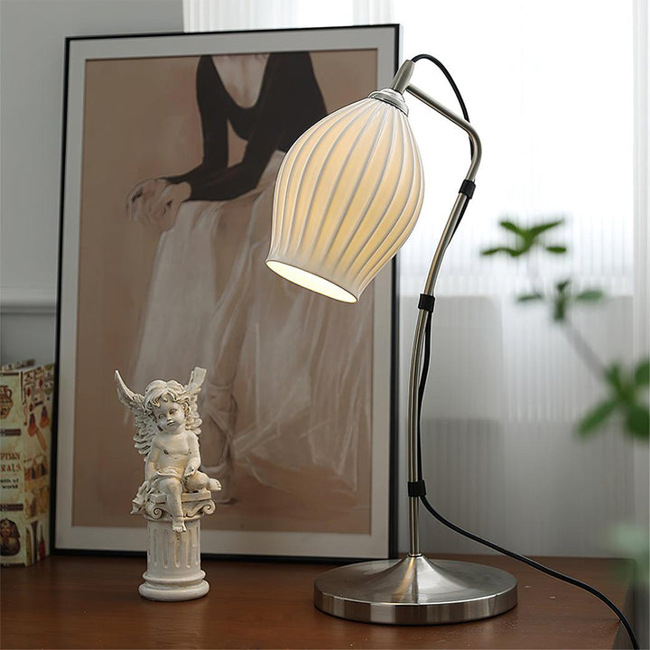 Ceramic Ribbed Table Lamp - Vakkerlight