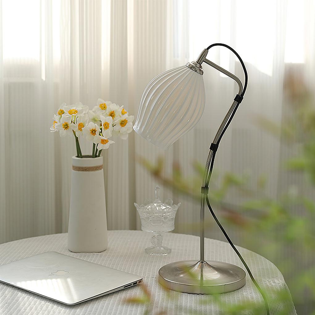 Ceramic Ribbed Table Lamp - Vakkerlight