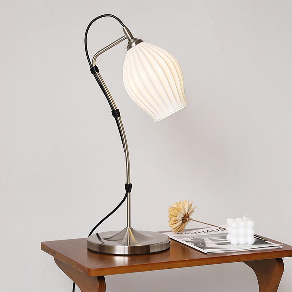 Continuous Ribbed Ribbon Desk Lamp Ceramic Ribbed Table Lamp – Vakkerlight