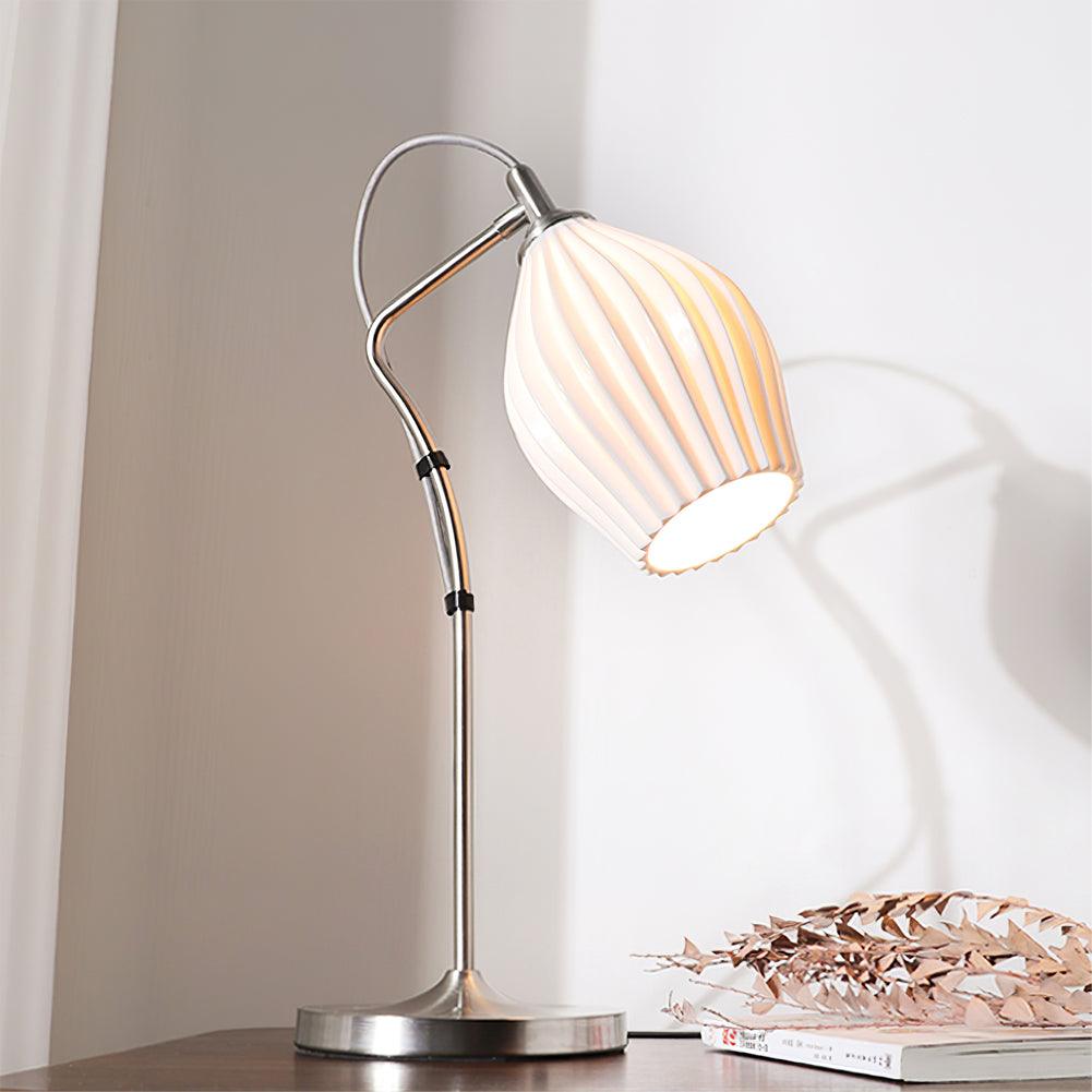 Ceramic Ribbed Table Lamp - Vakkerlight