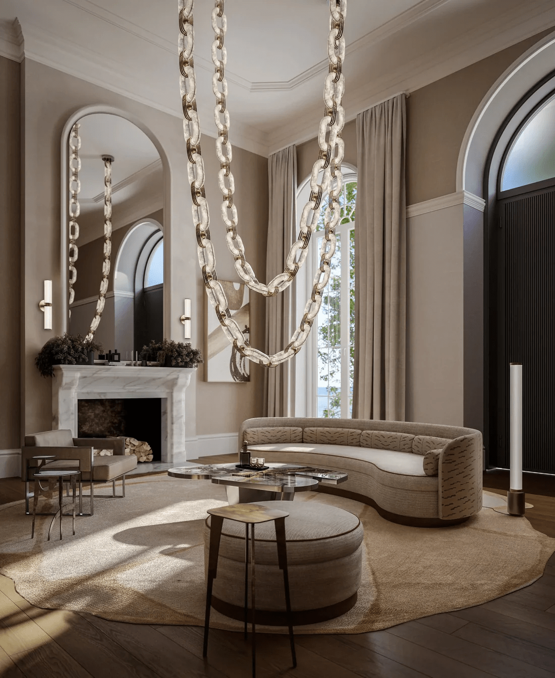 Grand custom staircase chandelier