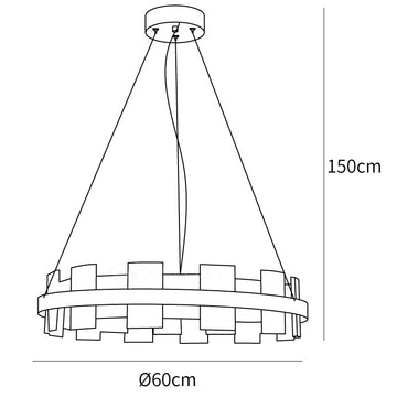 Alabaster Halo Chandelier — Dimension drawings 1