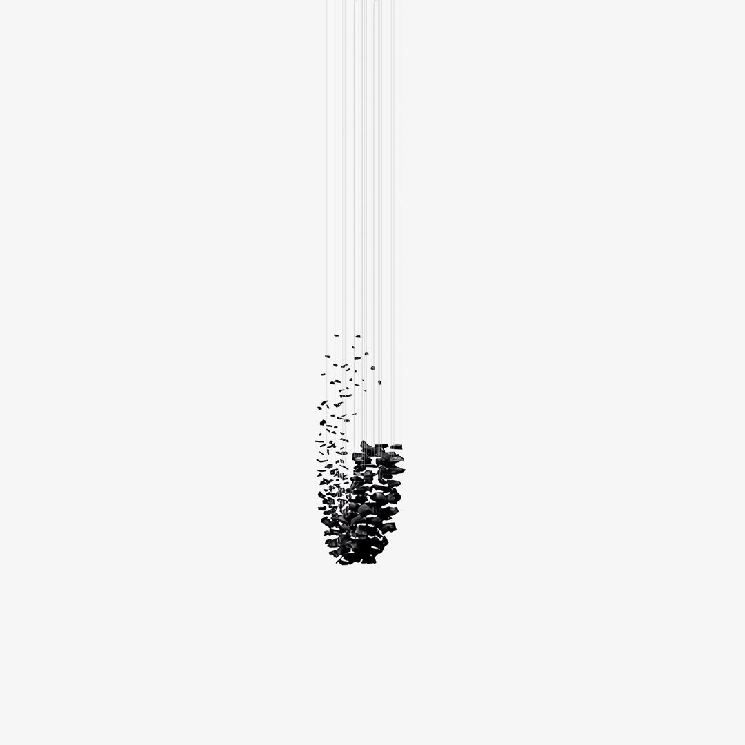Charcoal Cascade Pixel Chandelier - Vakkerlight