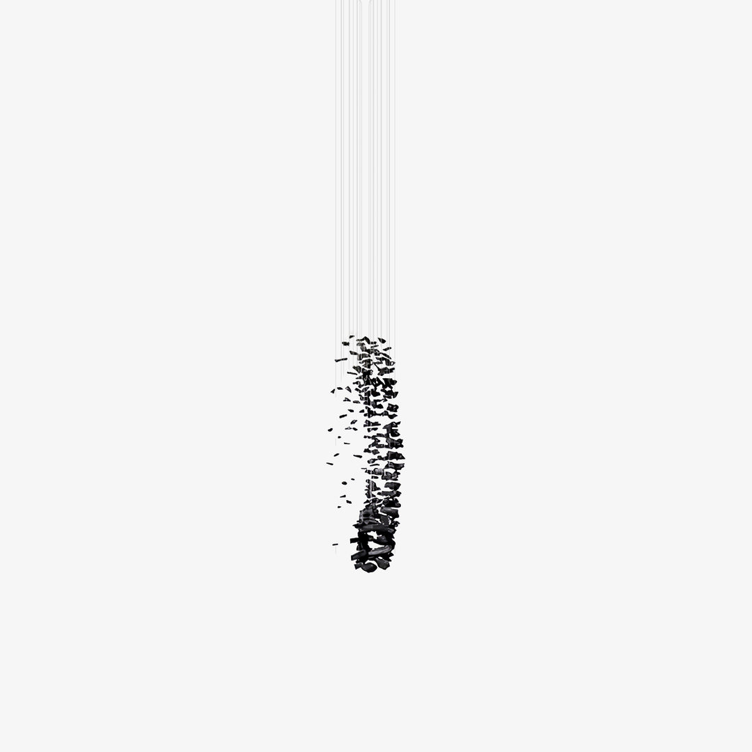 Charcoal Cascade Pixel Chandelier - Vakkerlight