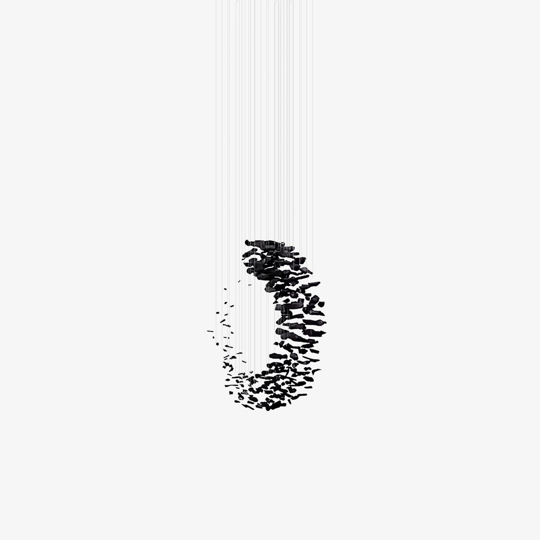 Charcoal Cascade Pixel Chandelier - Vakkerlight