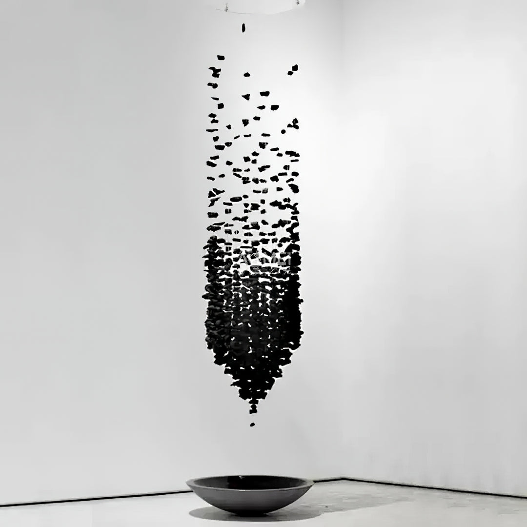 Charcoal Cascade Pixel Chandelier