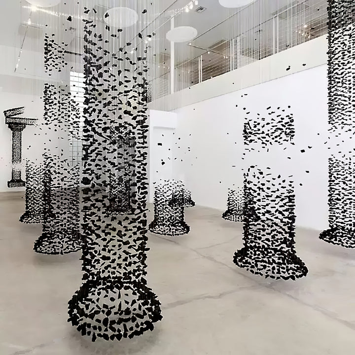 Charcoal Cascade Pixel Chandelier