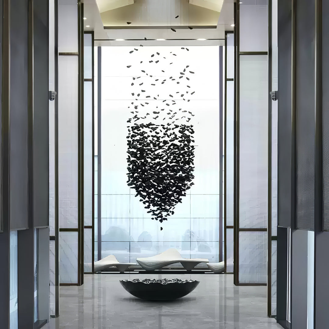 Charcoal Cascade Pixel Chandelier