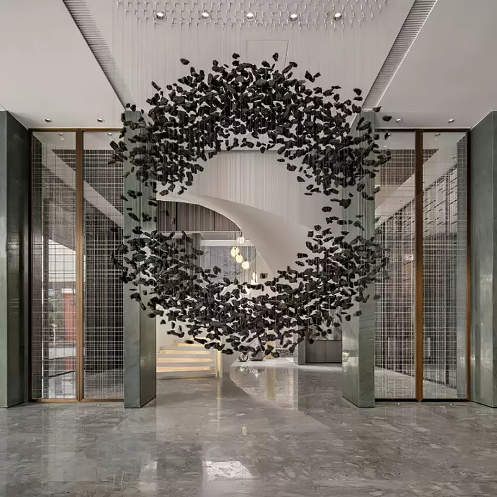 Charcoal Cascade Pixel Chandelier