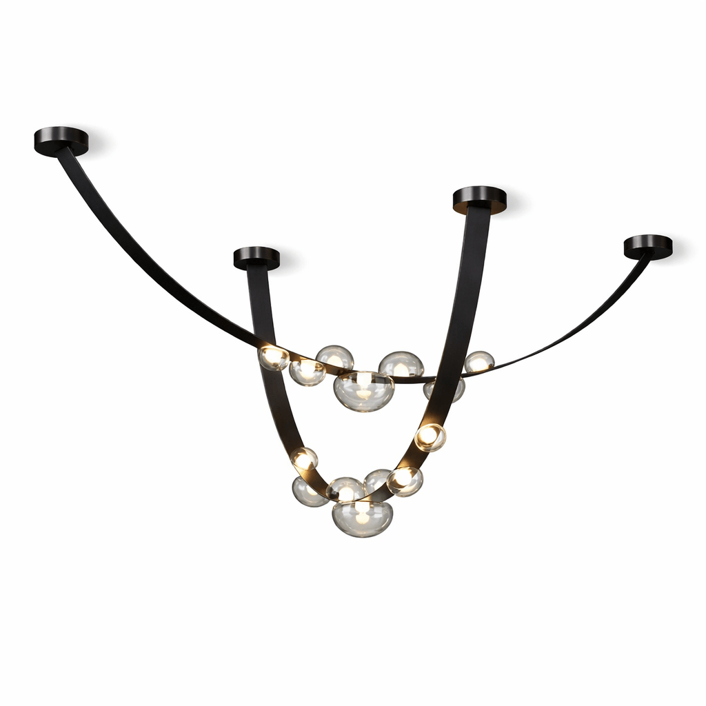 Orvyn Leather Arc Chandelier - Vakkerlight