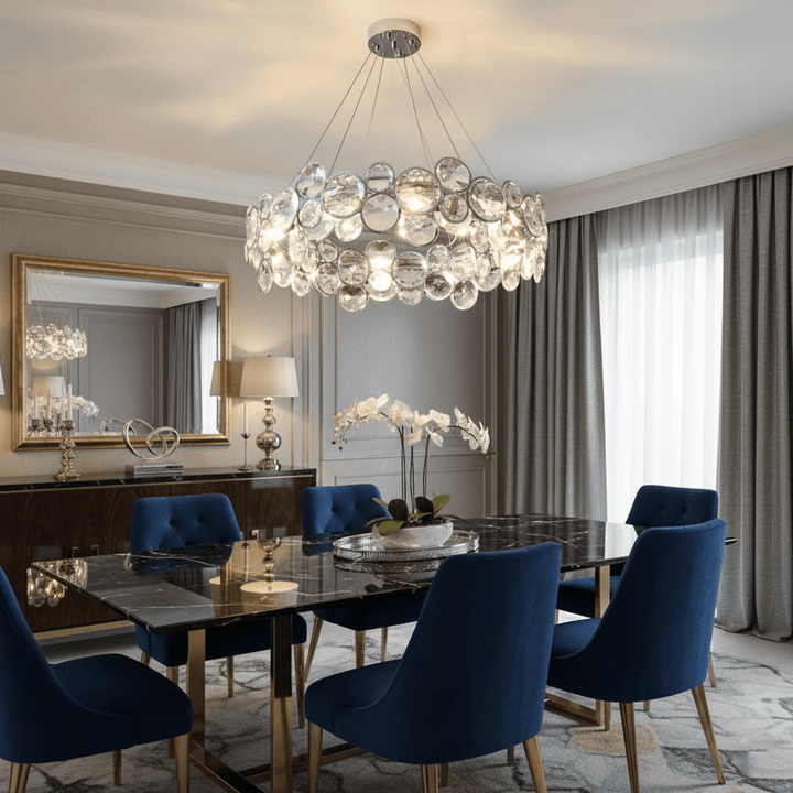 Chrome Round Crystal Chandelier - Vakkerlight