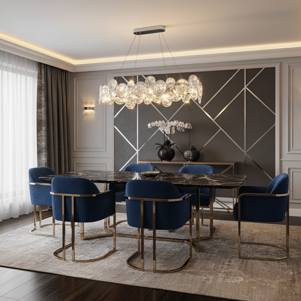 Chrome Round Crystal Chandelier - Vakkerlight