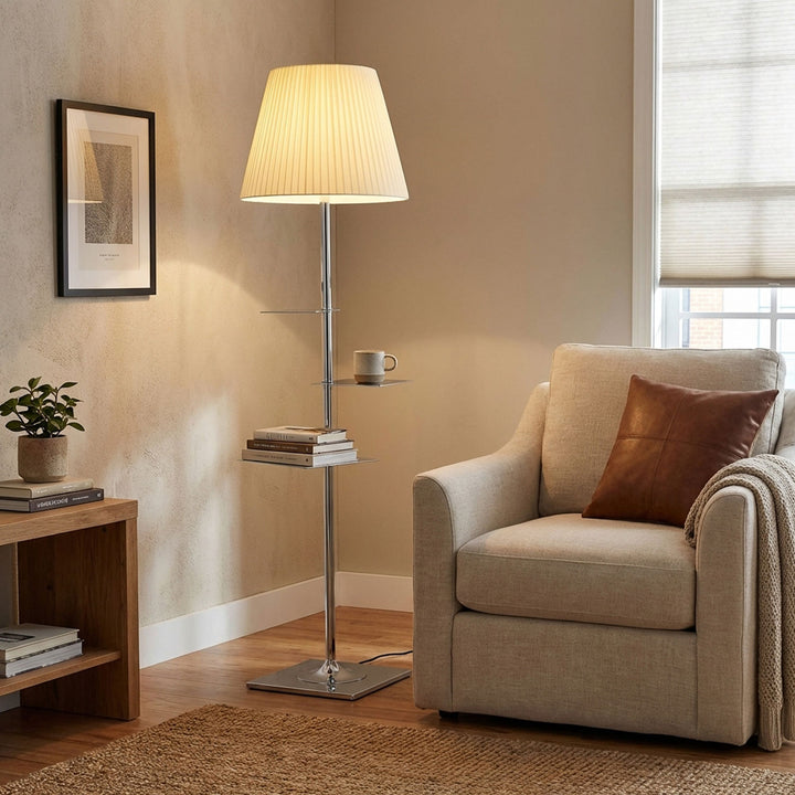 Chrome Prism Side Table Floor Lamp - Vakkerlight