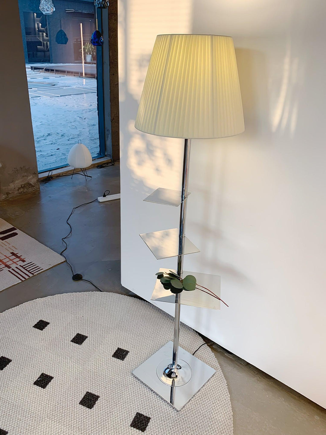 Chrome Prism Side Table Floor Lamp - Vakkerlight