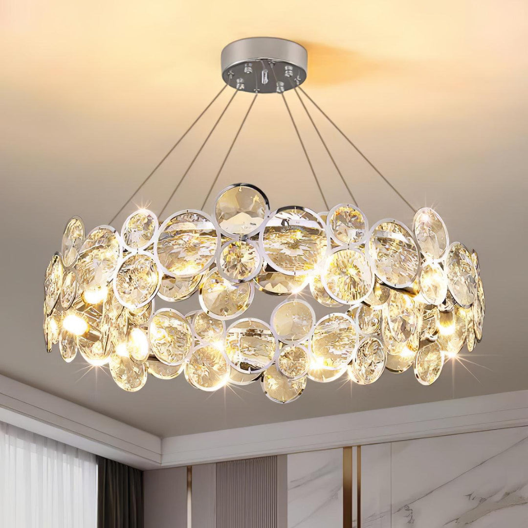 Chrome Round Crystal Chandelier - Vakkerlight