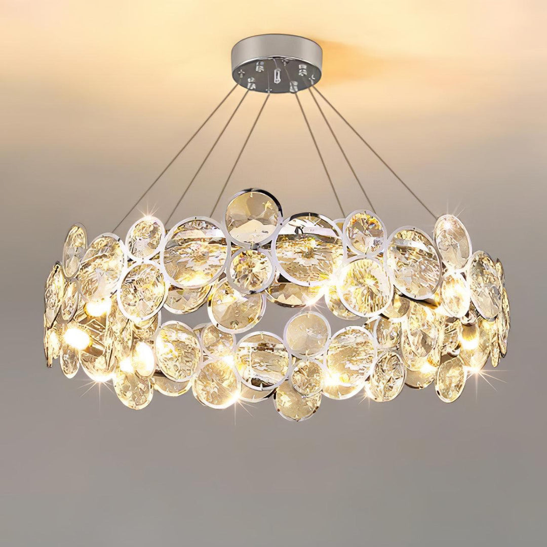 Chrome Round Crystal Chandelier - Vakkerlight