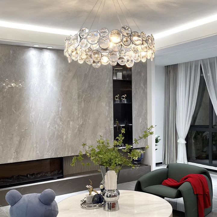 Chrome Round Crystal Chandelier - Vakkerlight