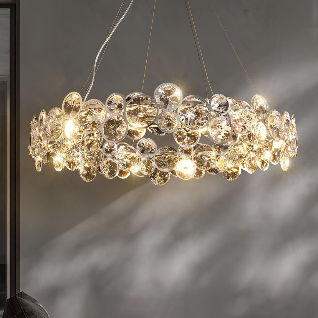 Chrome Round Crystal Chandelier - Vakkerlight