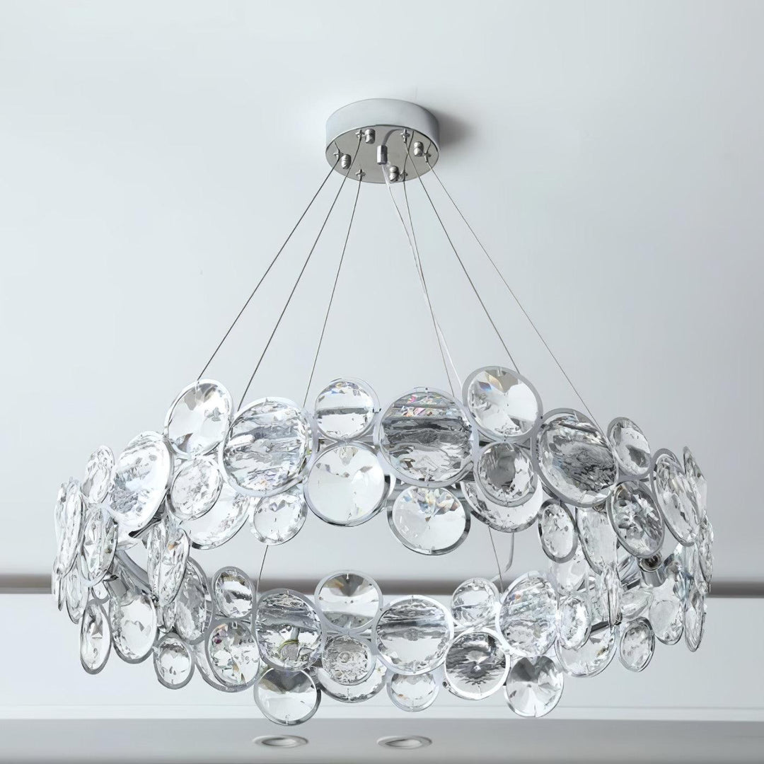 Chrome Round Crystal Chandelier - Vakkerlight