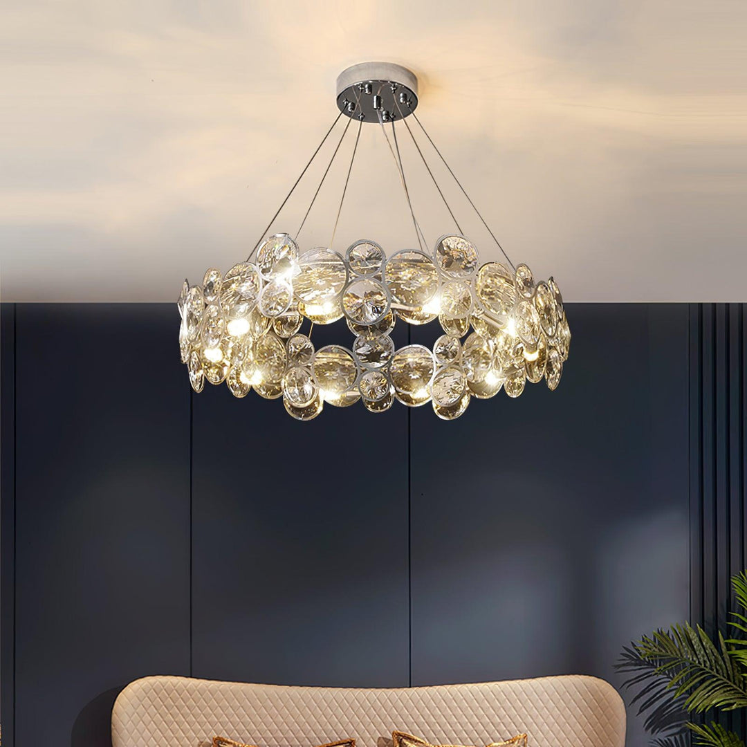 Chrome Round Crystal Chandelier - Vakkerlight