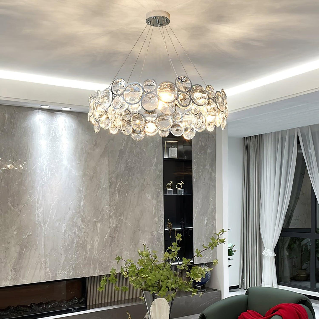 Chrome Round Crystal Chandelier - Vakkerlight